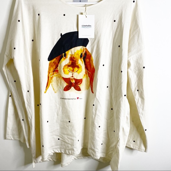 New with tags compañia fantastical rabbit polka dot T-shirt - Picture 6 of 6